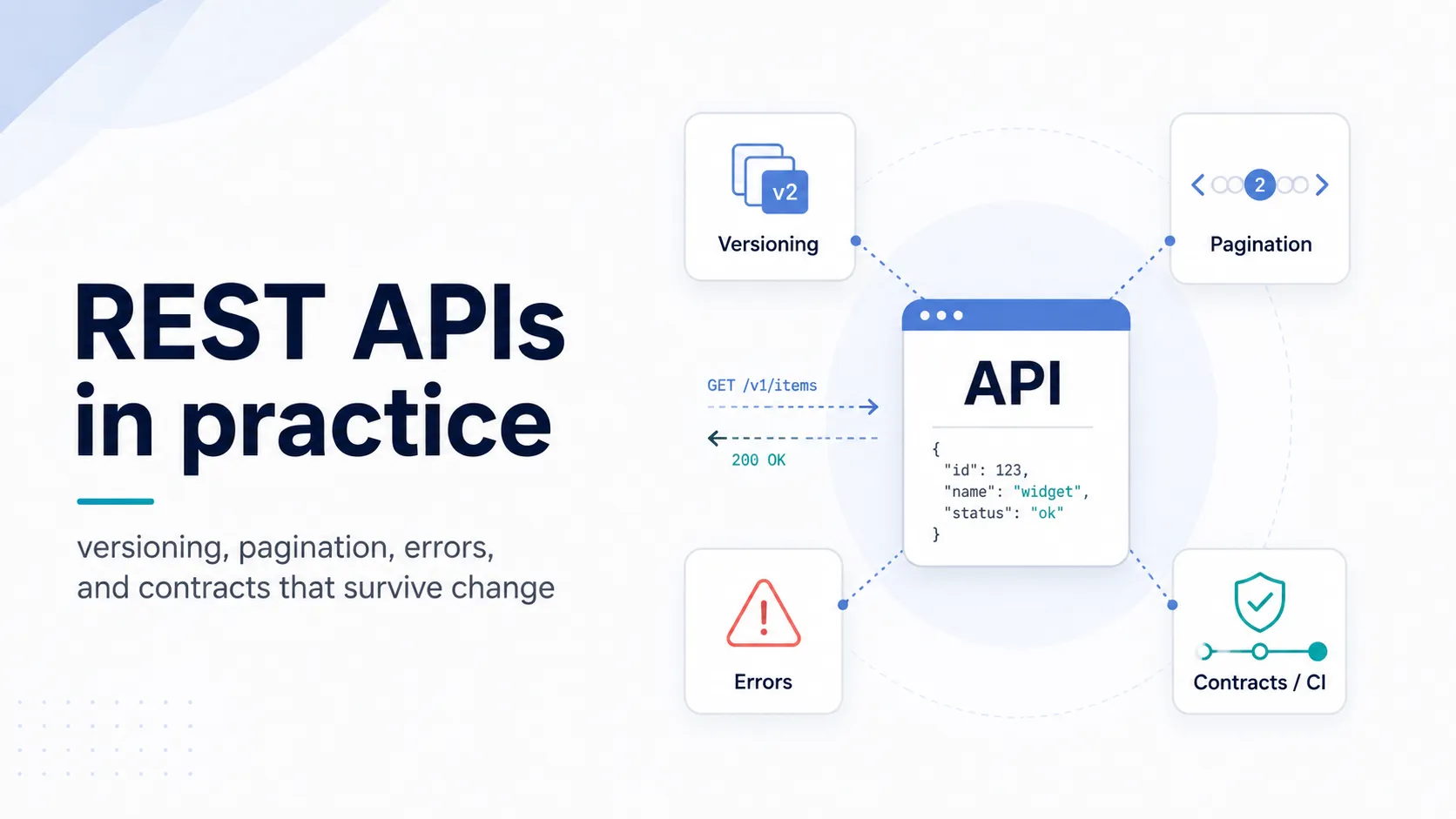 REST APIs in practice: versioning, pagination, errors, and contracts that survive change
